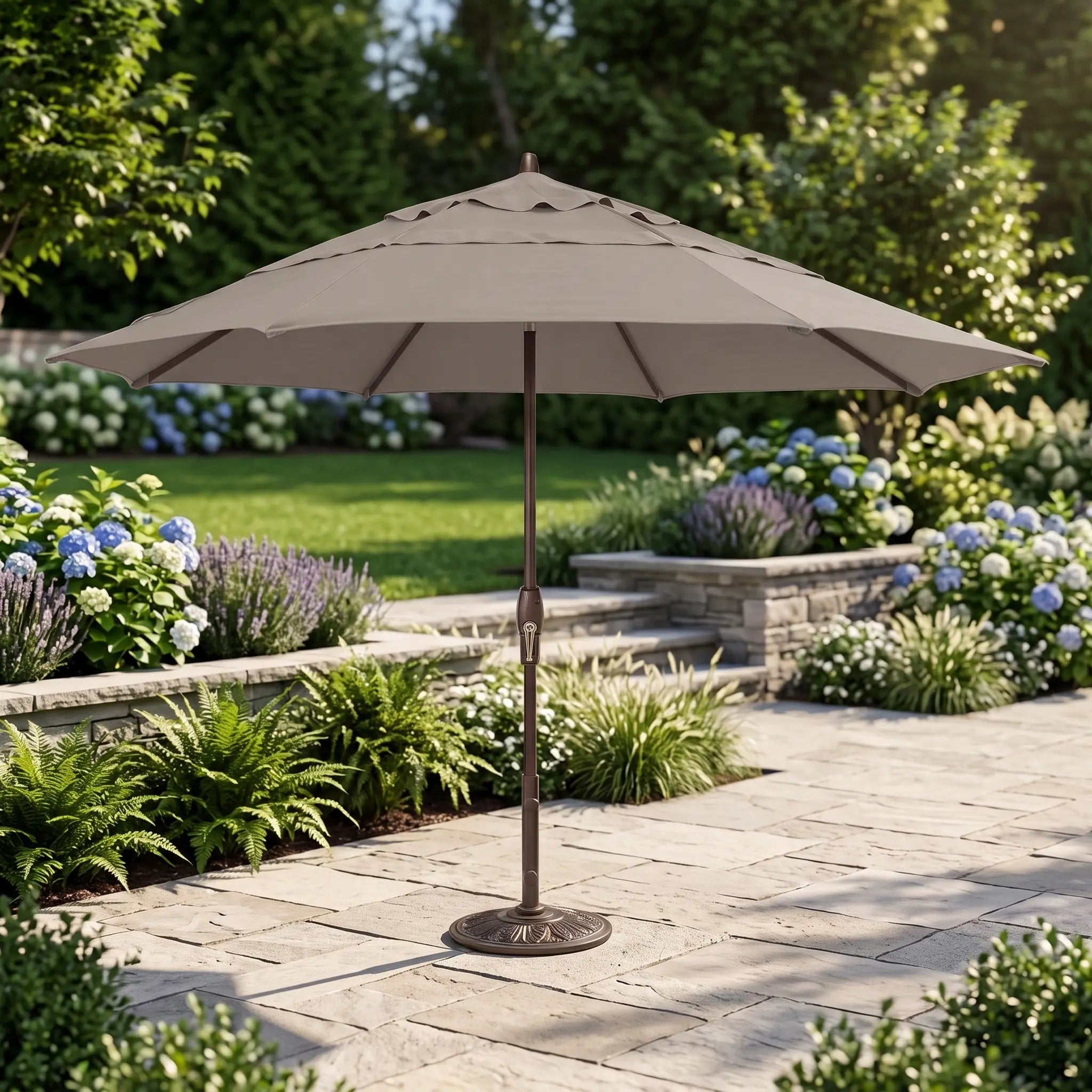 11' Classic Umbrella - Champagne Linen - WaterTrendsStore - 10790