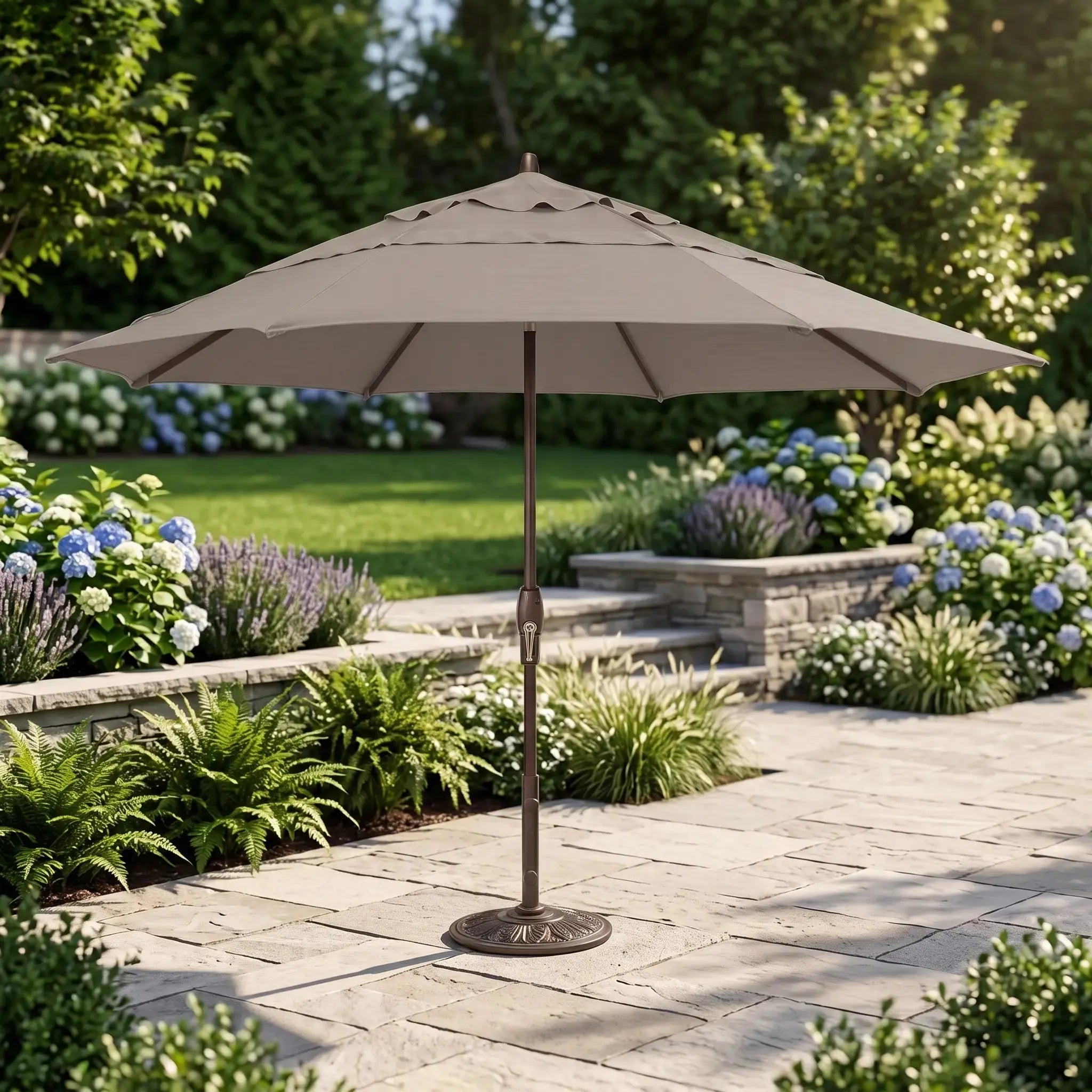 11' Classic Umbrella - Champagne Linen - WaterTrendsStore - 10790