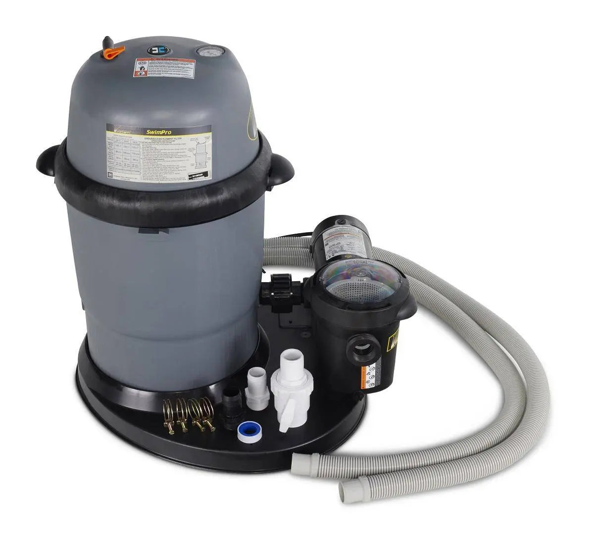 110 Swimpro 2HP 2 Speed Element System W/ Twist Lock Motor, Tank, Base, Cartridge, Fittings, & Hoses - WaterTrendsStore - 9910/9907