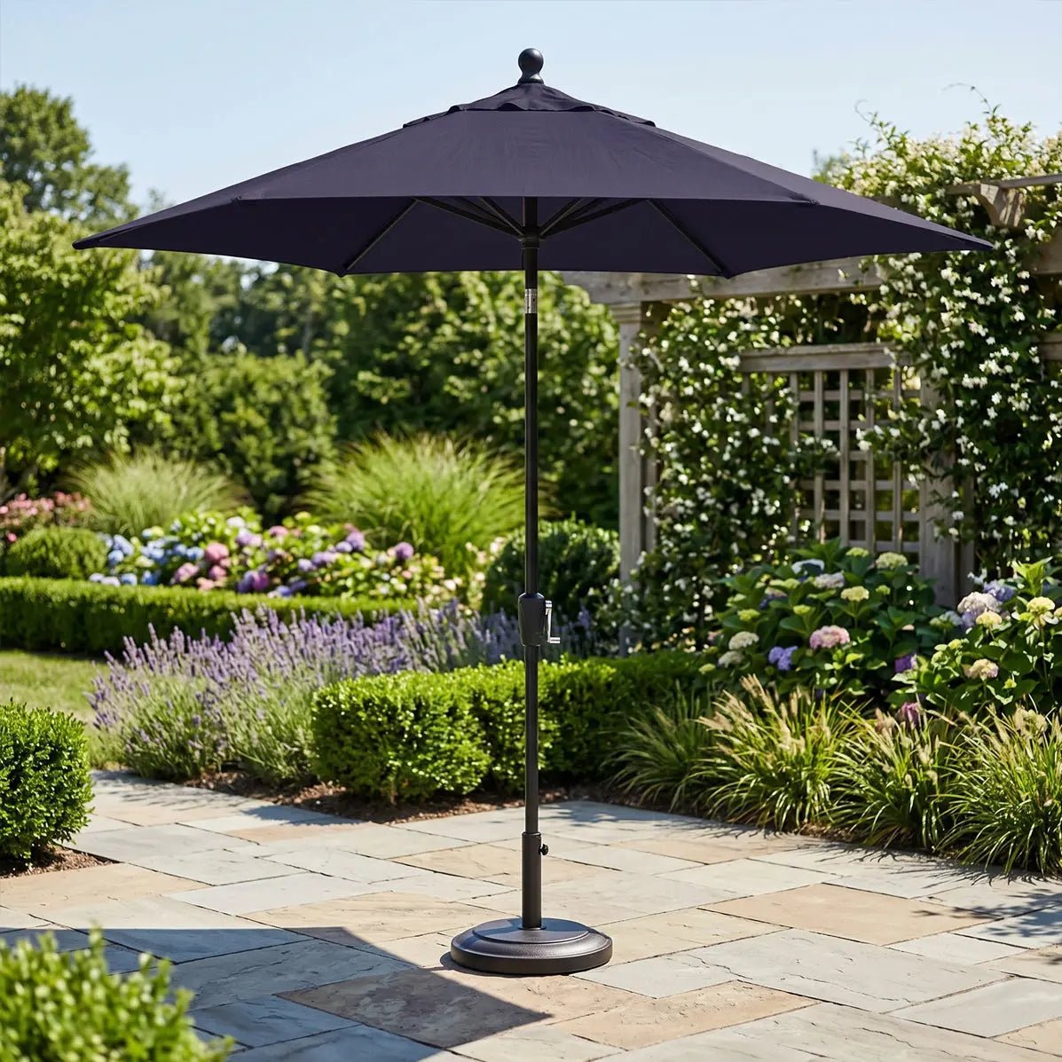 9' Push Button Tilt Umbrella - Navy - WaterTrendsStore - 10587