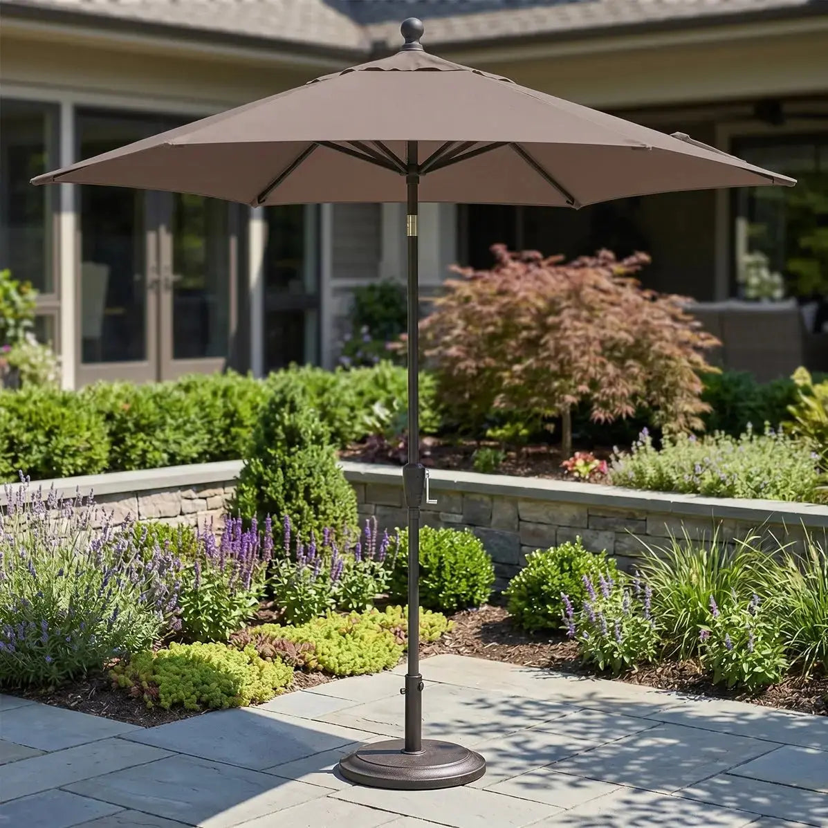 9' Push Button Tilt Umbrella - Taupe - WaterTrendsStore - 29092