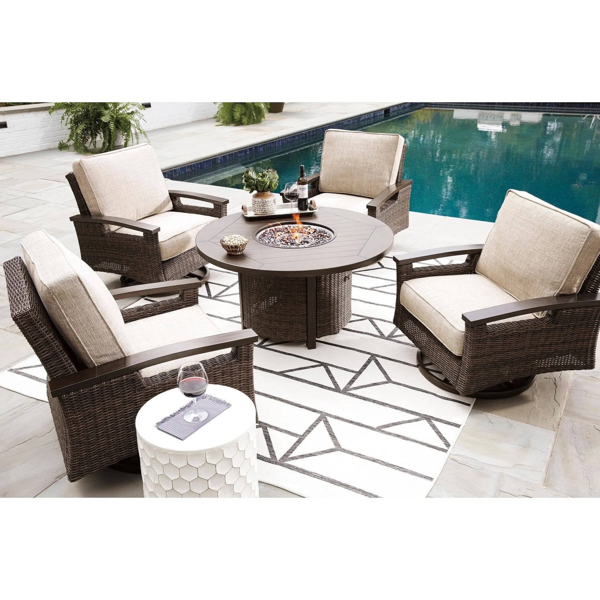 Bayfield 5 Piece Firepit Chat Group - WaterTrendsStore - 84877