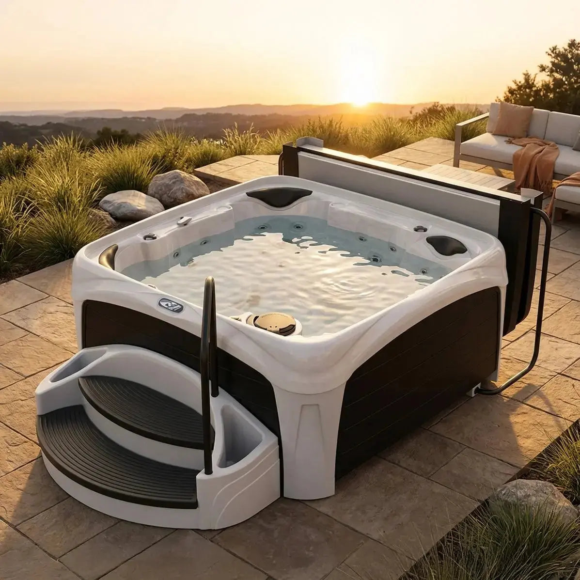 Dreammaker Crossover 730L Suite - WaterTrendsStore - Sahara Diamond Spa with Coffee Panels -