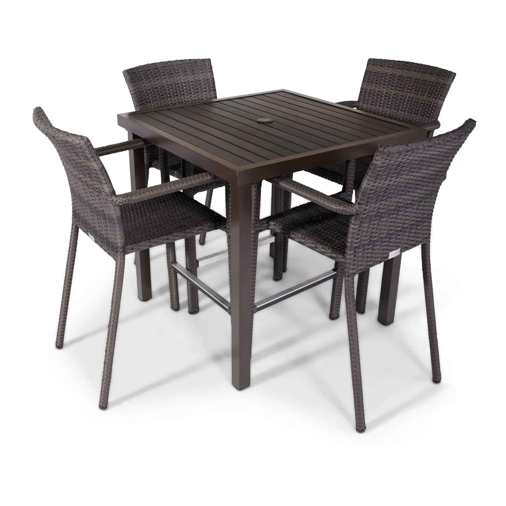St. Kitts Woven 5 Piece Counter Height Group - Roasted Pecan - WaterTrendsStore - 85072