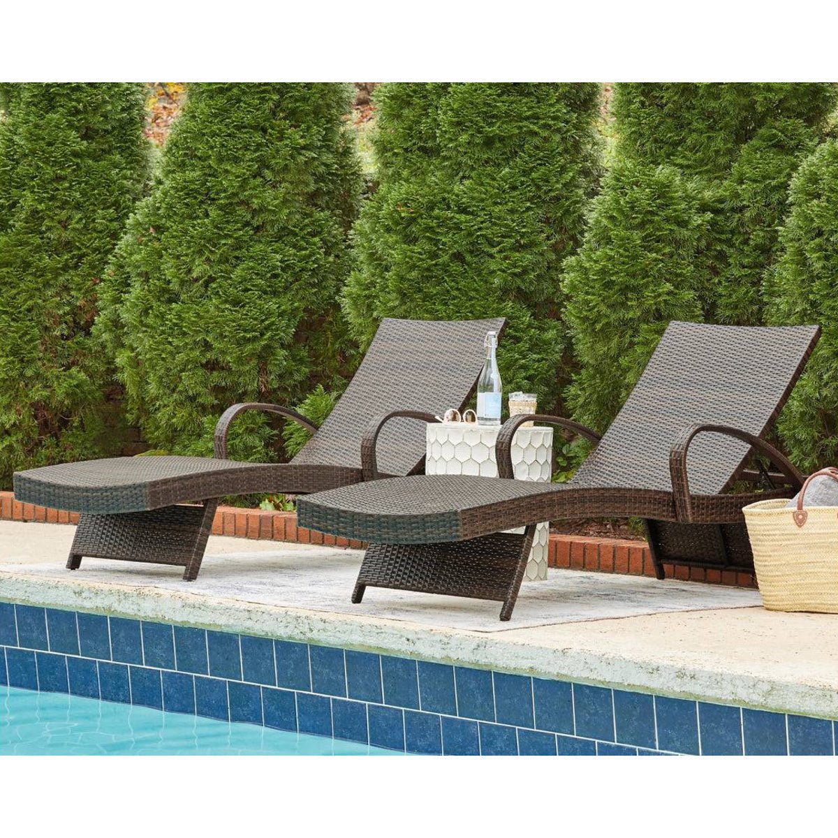 Waveland Woven Chaise Lounges (2 Pack) - WaterTrendsStore - Dark Brown - 32026