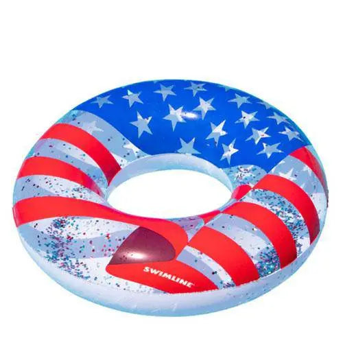WT Americana Inflatable Glitter Ring - WaterTrendsStore - 9444