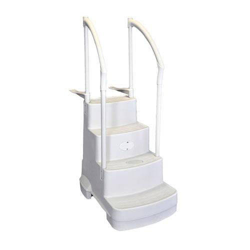30" Fiesta Molded Stairs W/ Light & Deck Attachments - WaterTrendsStore