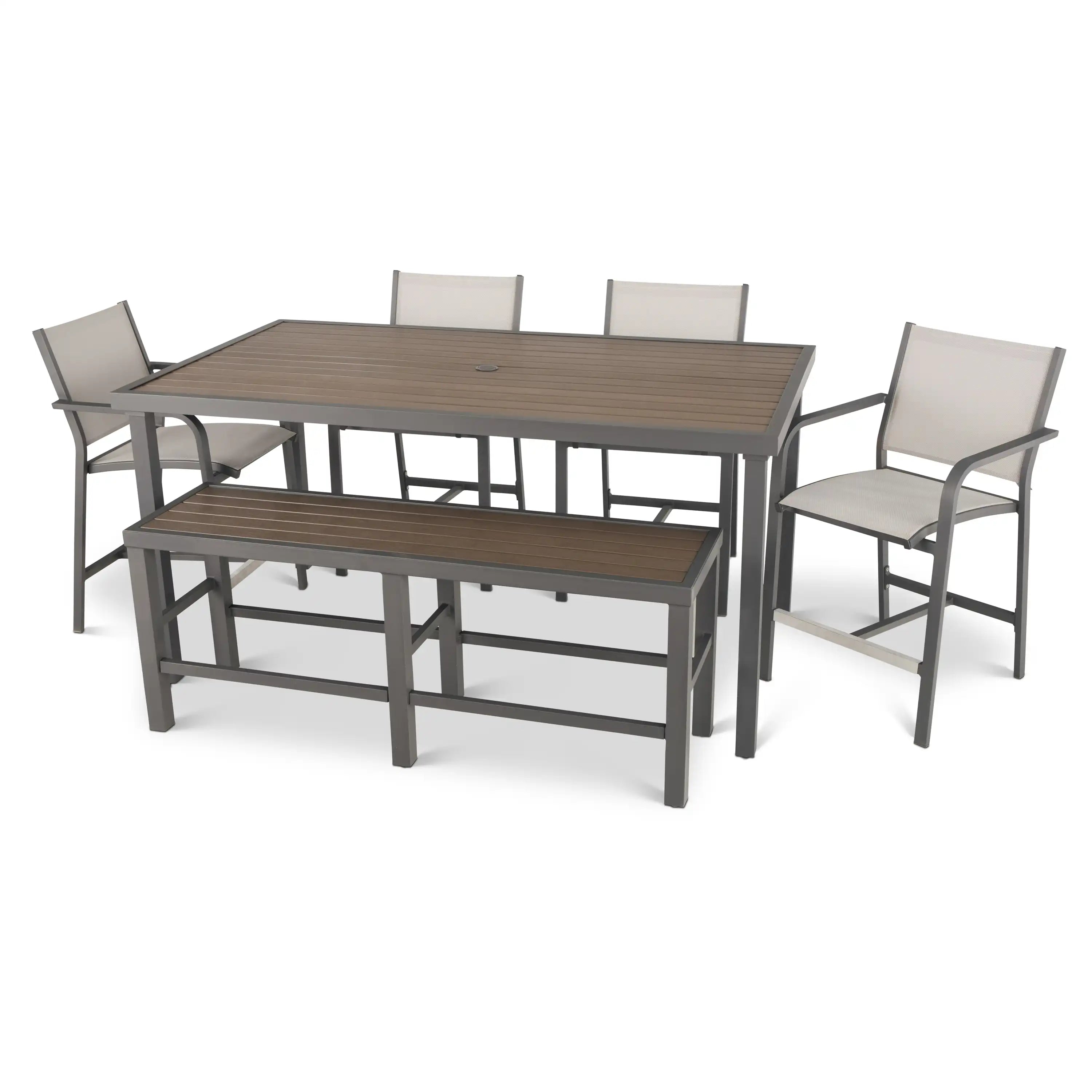 St. Kitts Sling 6 Piece Counter Height Group - Graphite - WaterTrendsStore