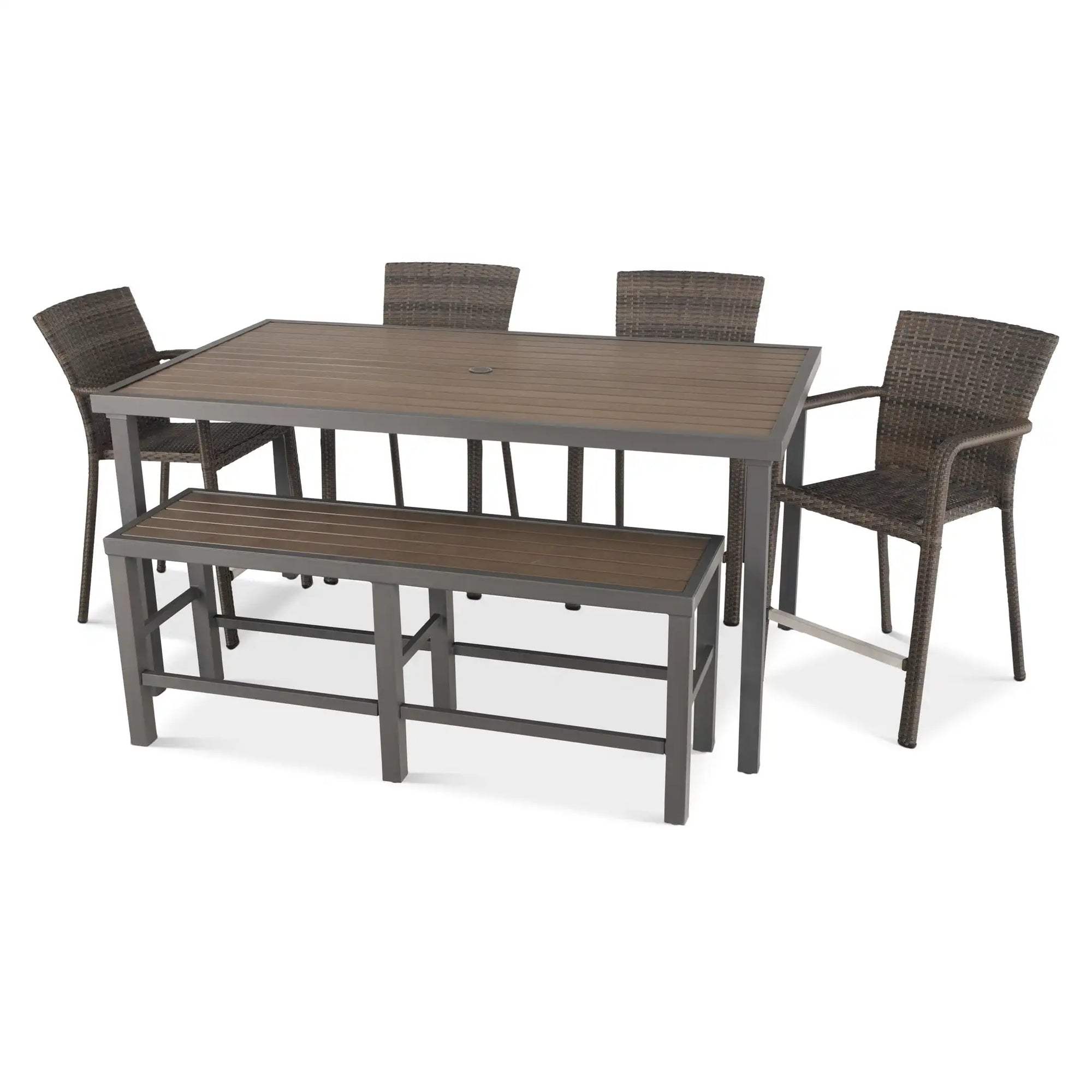 St. Kitts Woven 6 Piece Counter Height Group - Canola Seed