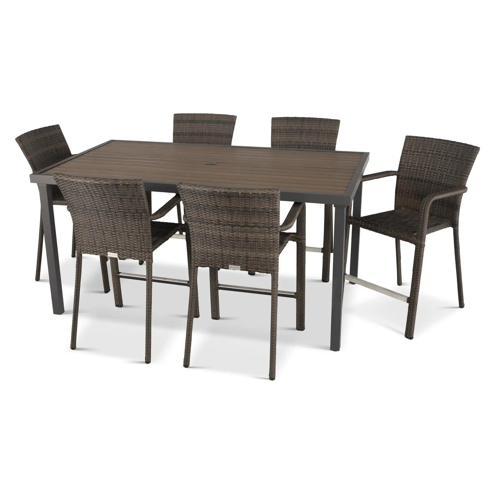 St. Kitts Woven 7 Piece Counter Height Group - Canola Seed