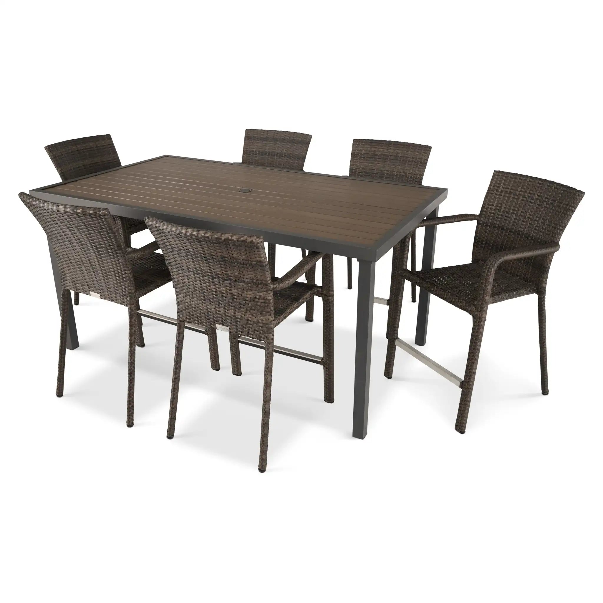 St. Kitts Woven 7 Piece Counter Height Group - Canola Seed - WaterTrendsStore