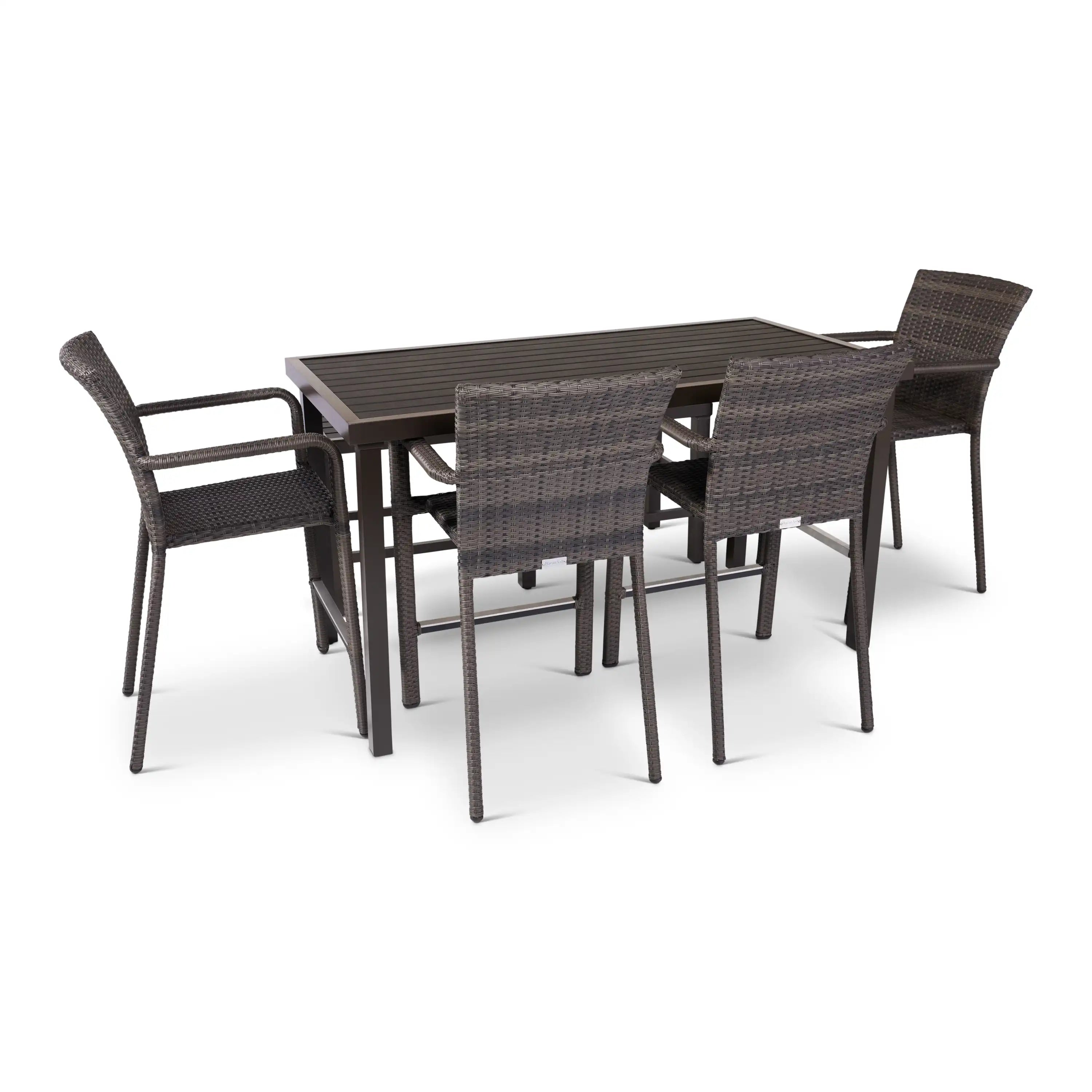 St. Kitts Woven 6 Piece Counter Height Group - Roasted Pecan - WaterTrendsStore