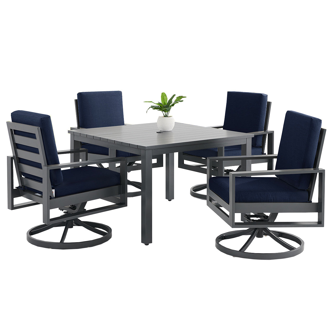Newport Grey 5 Piece Dining Group - Spectrum Indigo - WaterTrendsStore