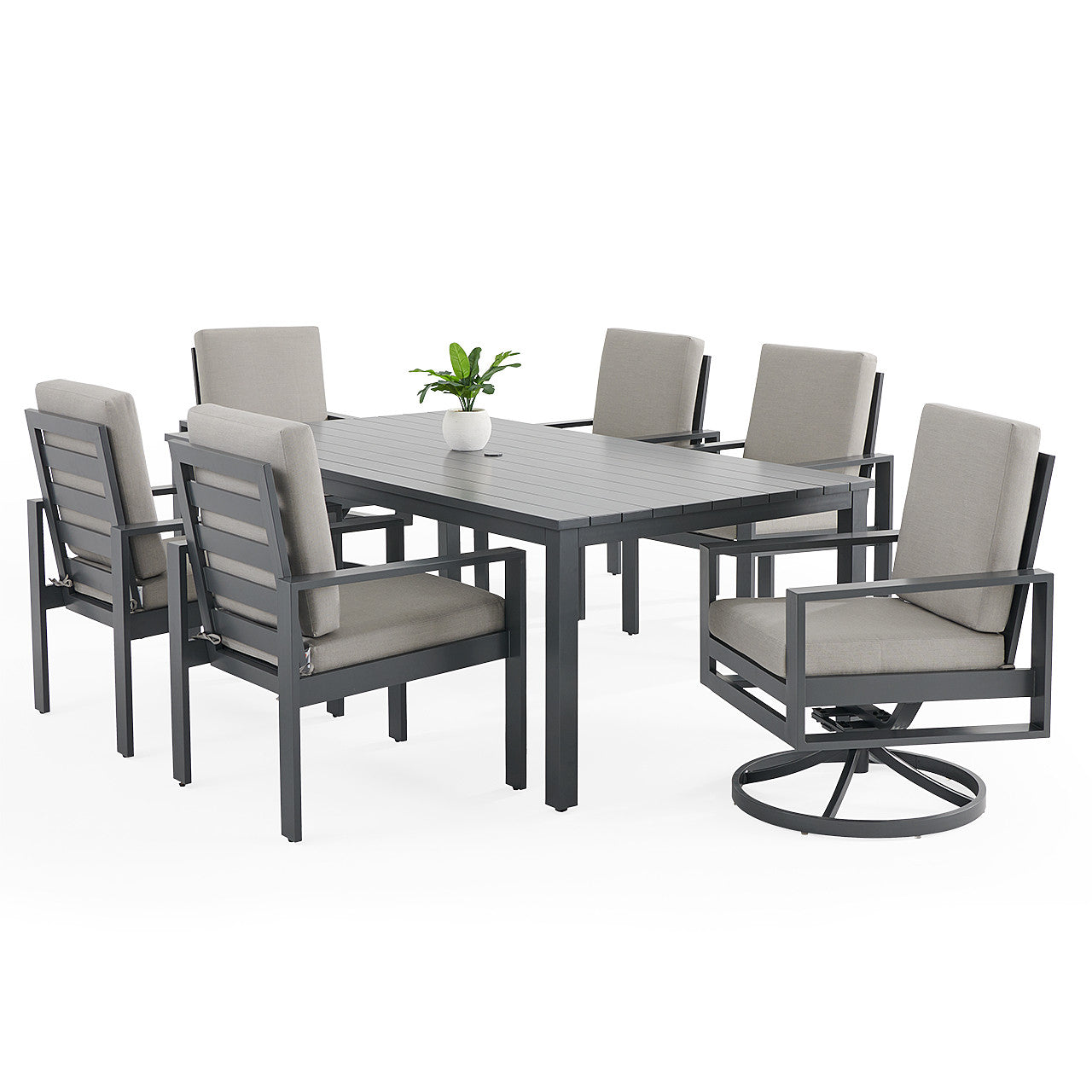 Newport Grey 7 Piece Dining Group - Spectrum Dove