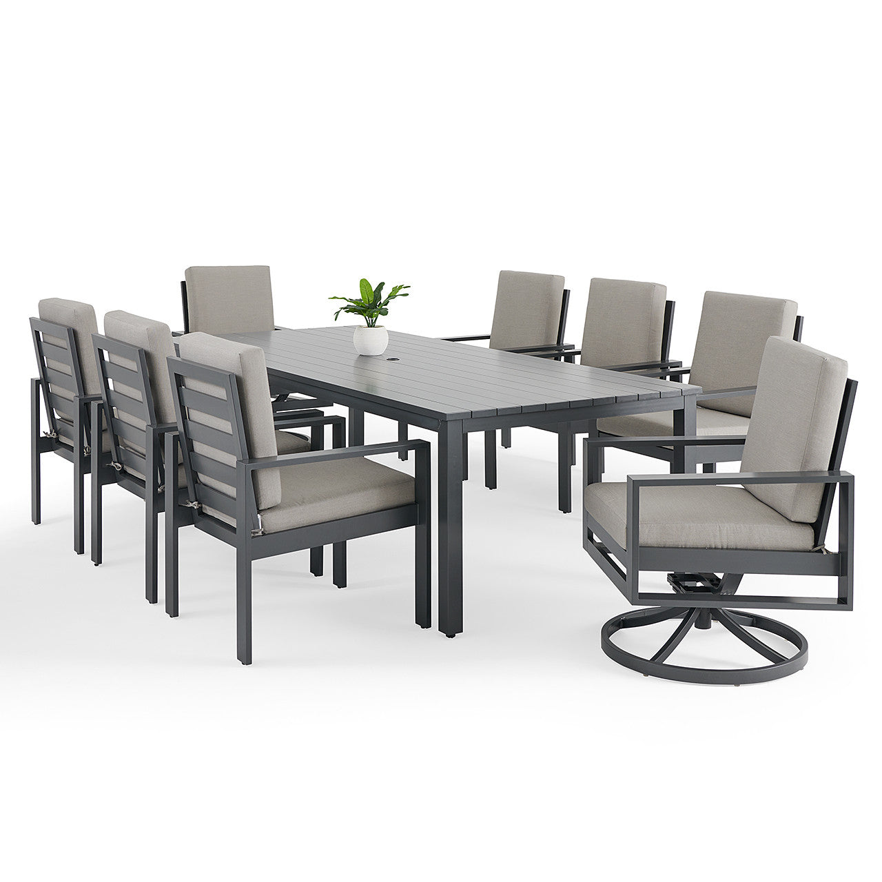 Newport Grey 9 Piece Dining Group - Spectrum Dove