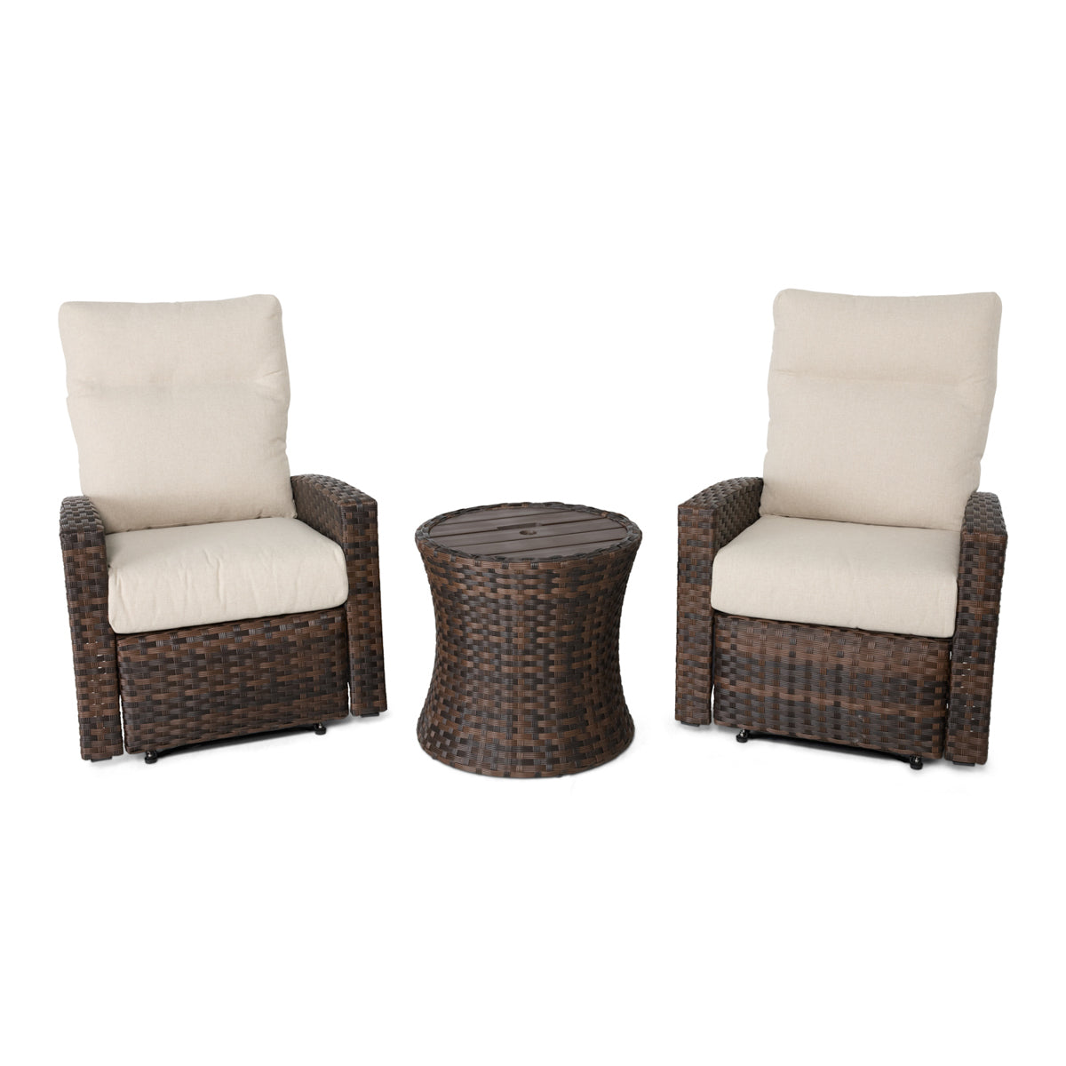Arcadia 3 Piece Recliner Group - Dark Brown - WaterTrendsStore