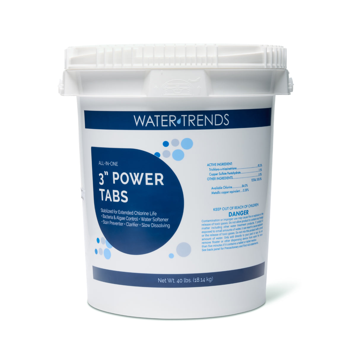 WATER TRENDS 3 inch All in One Power Tablets 40 lb Bucket The Great Escape