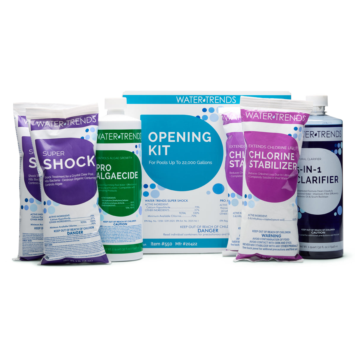 WATER TRENDS Opening Kit Pools up to 22K Gallons Box with Contents The Great Escape