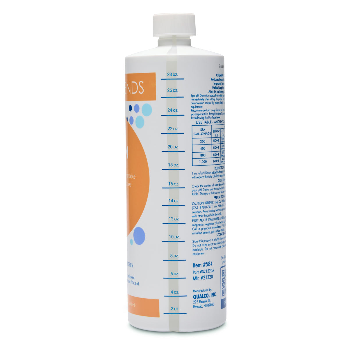 WATER TRENDS Spa pH Down 1 Quart Measurements The Great Escape