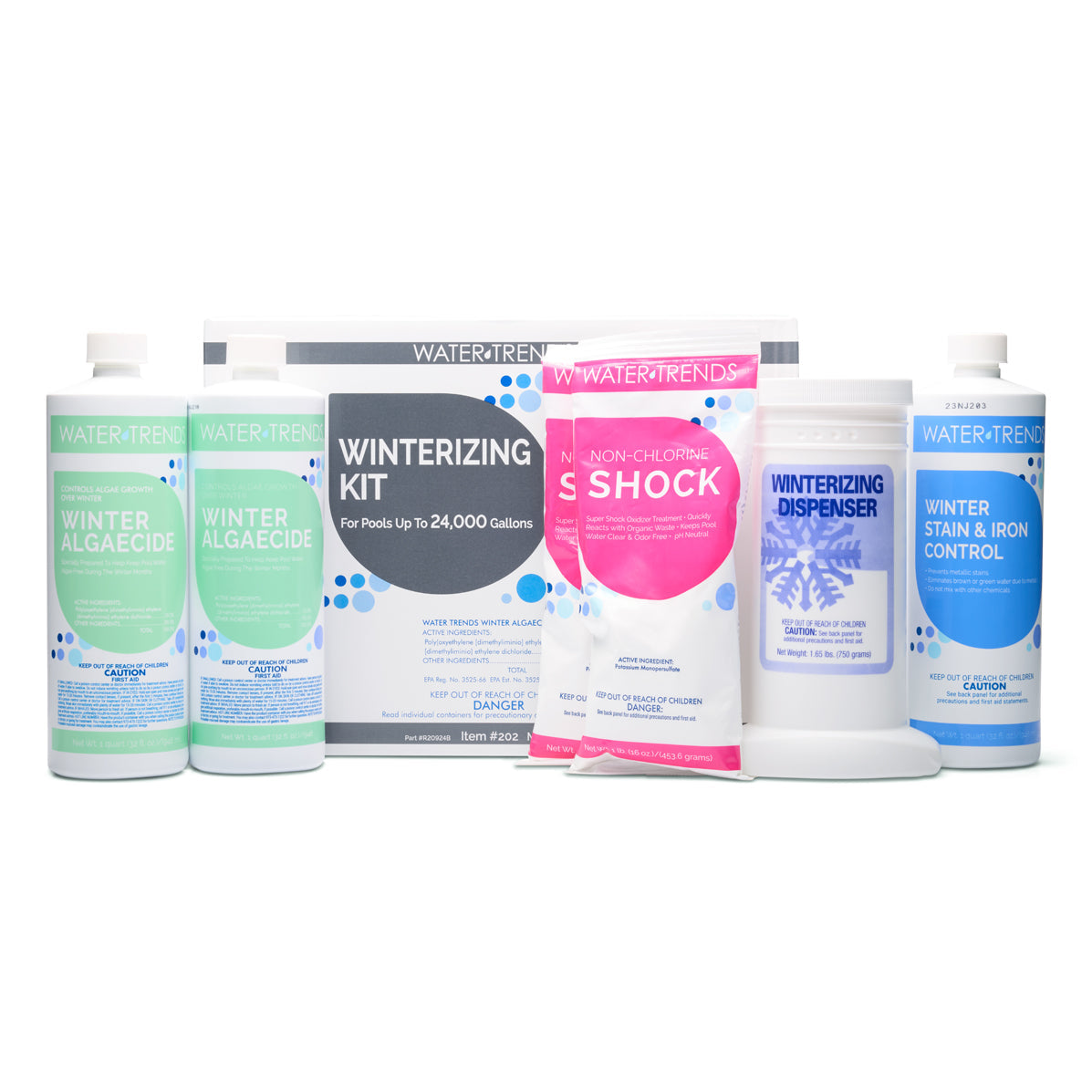 WATER TRENDS Winterizing Kit Pools up to 24K Gallons Box with Contents The Great Escape
