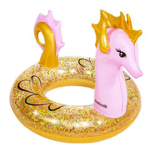 Glitter Seahorse Inflatable Ring - WaterTrendsStore