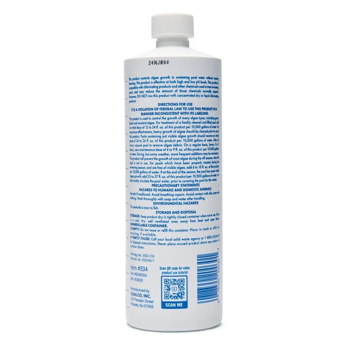 1 Quart Of WATER TRENDS 30% Pro Algaecide - WaterTrendsStore - 534