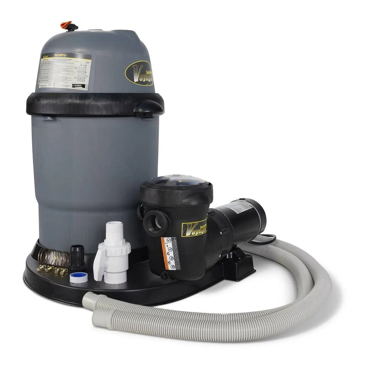 110 Swimpro 2HP 2 Speed Element System W/ Twist Lock Motor, Tank, Base, Cartridge, Fittings, & Hoses - WaterTrendsStore - 9910/9907