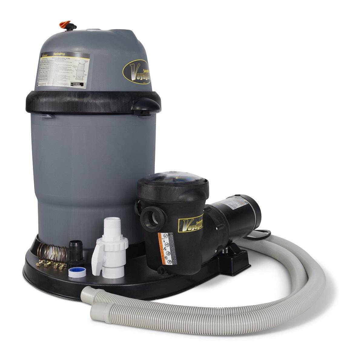 110 Swimpro 2HP 2 Speed Element System W/ Twist Lock Motor, Tank, Base, Cartridge, Fittings, & Hoses - WaterTrendsStore - 9910/9907