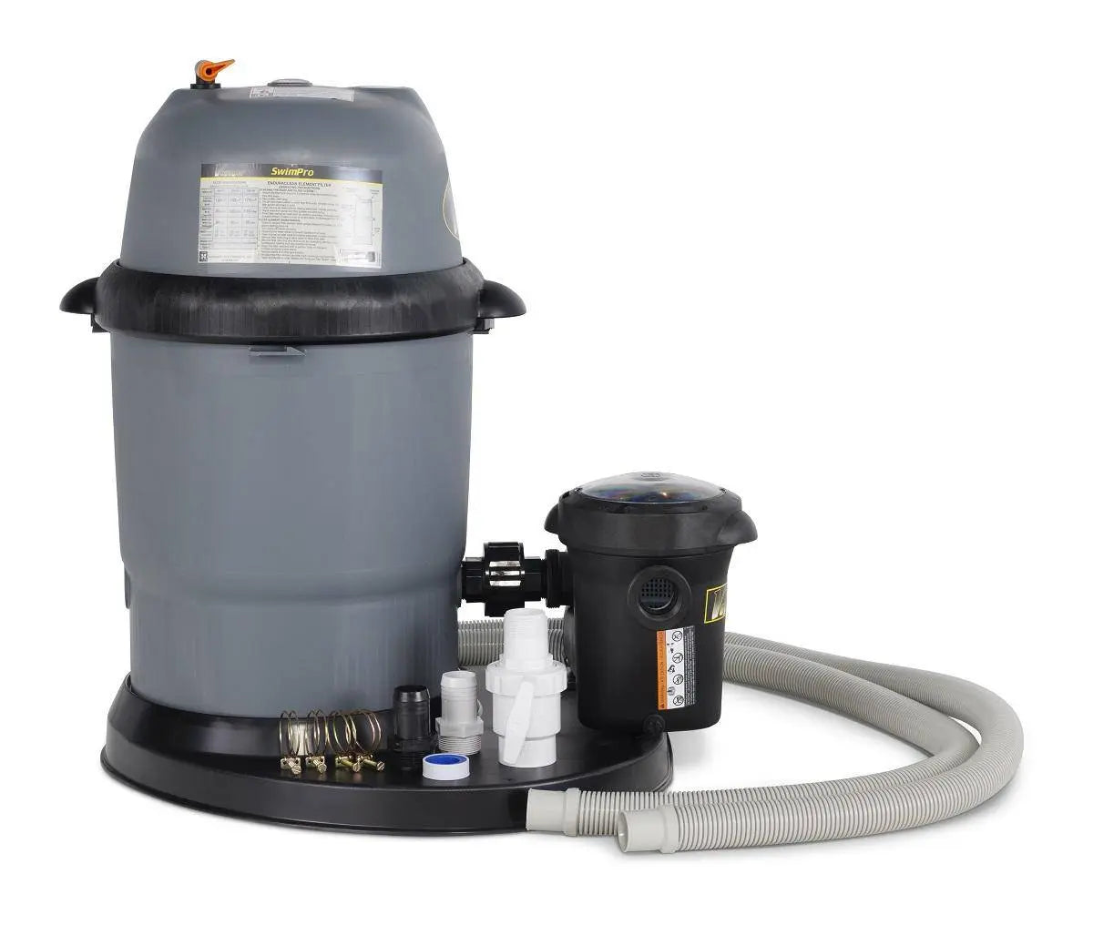 110 Swimpro 2HP 2 Speed Element System W/ Twist Lock Motor, Tank, Base, Cartridge, Fittings, & Hoses - WaterTrendsStore - 9910/9907