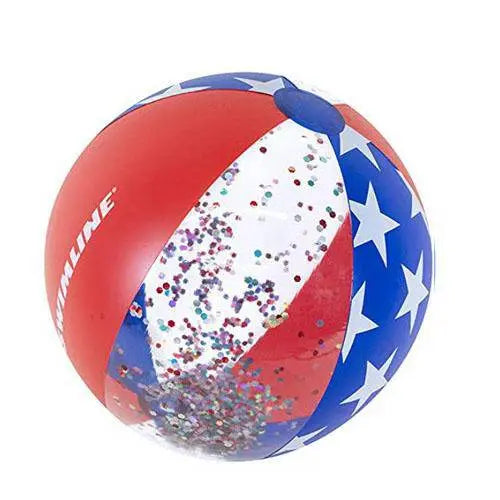 22" Inflatable Americana Glitter Beach Ball - WaterTrendsStore - 9424