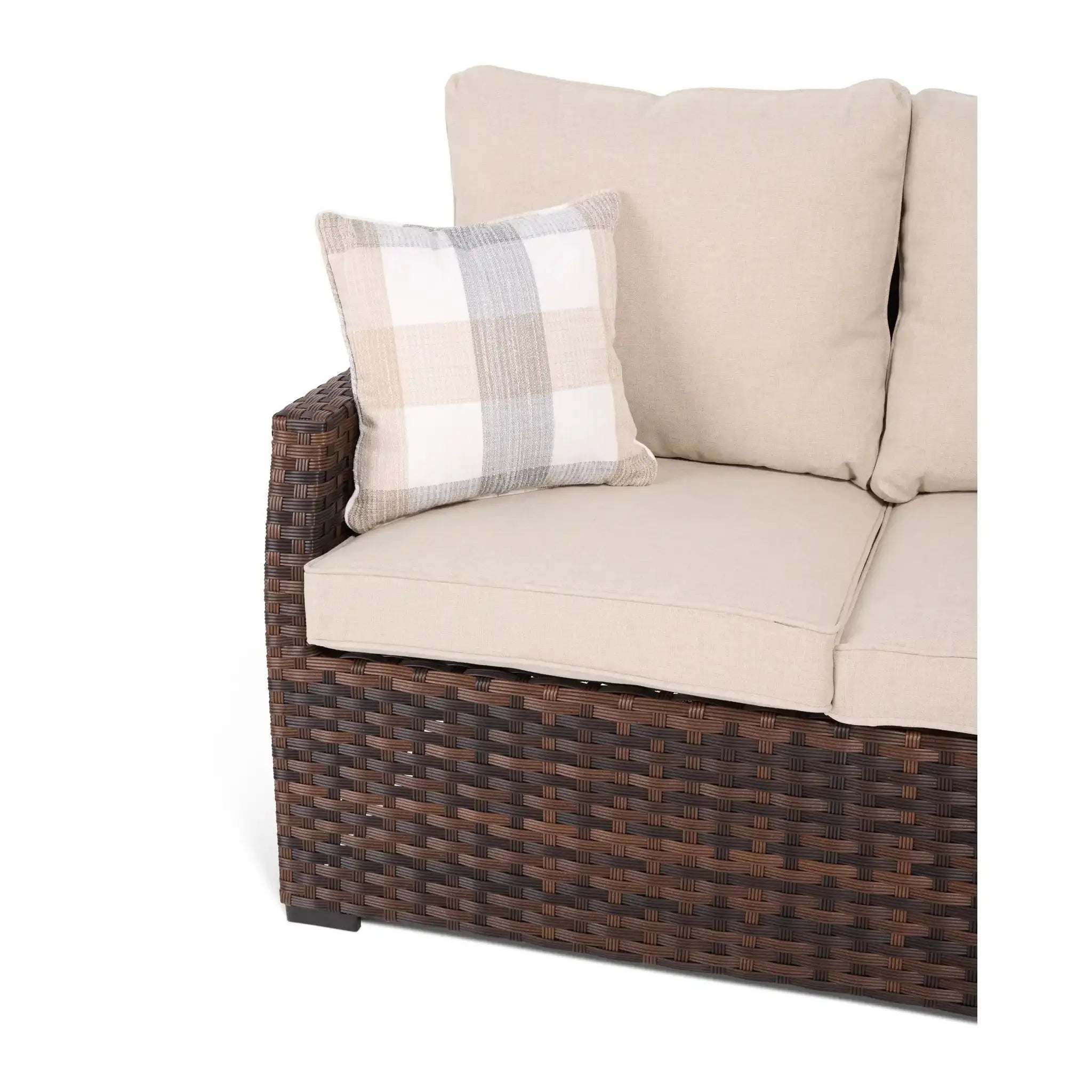 Arcadia Sectional Group - Brown - WaterTrendsStore - Conversation Table w/ (2) Cube Ottomans - $500 - 43412