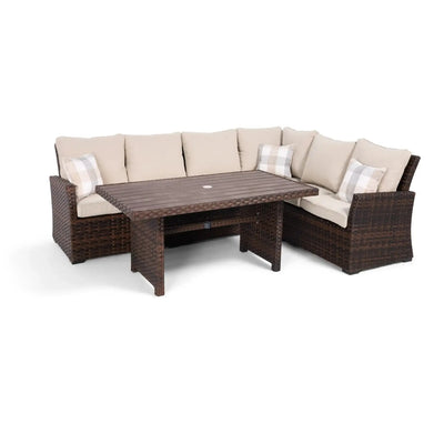 Arcadia Sectional Group - Brown - WaterTrendsStore - Conversation Table w/ (2) Cube Ottomans - $500 - 43411