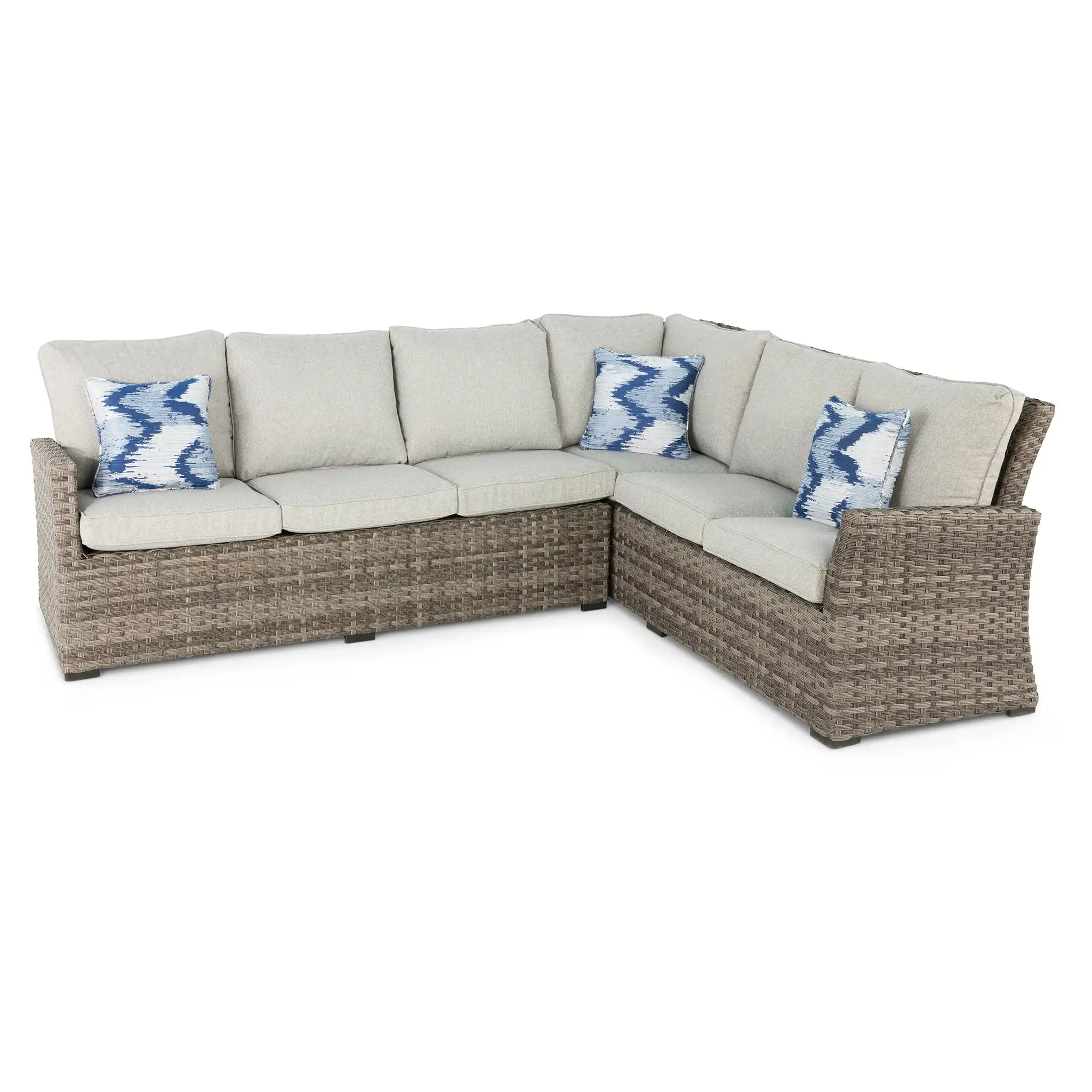 Arcadia Sectional Group - Grey - WaterTrendsStore - Conversation Table w/ (2) Cube Ottomans - $500.00 - 85920