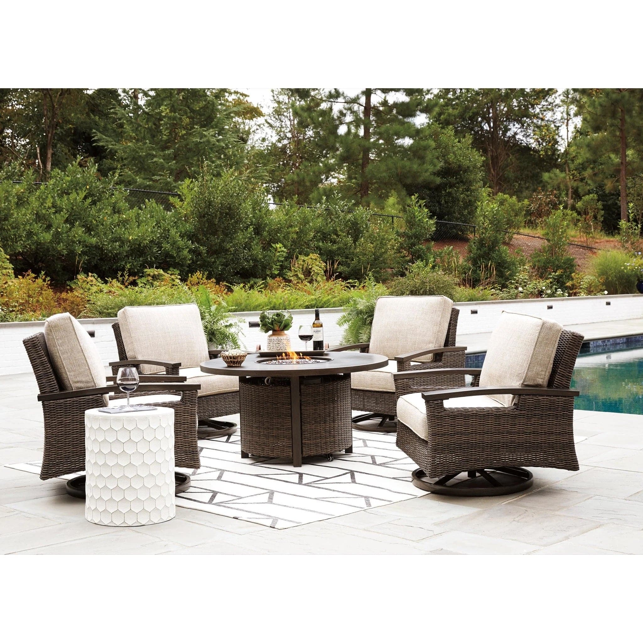 Bayfield 5 Piece Firepit Chat Group - WaterTrendsStore - 84877