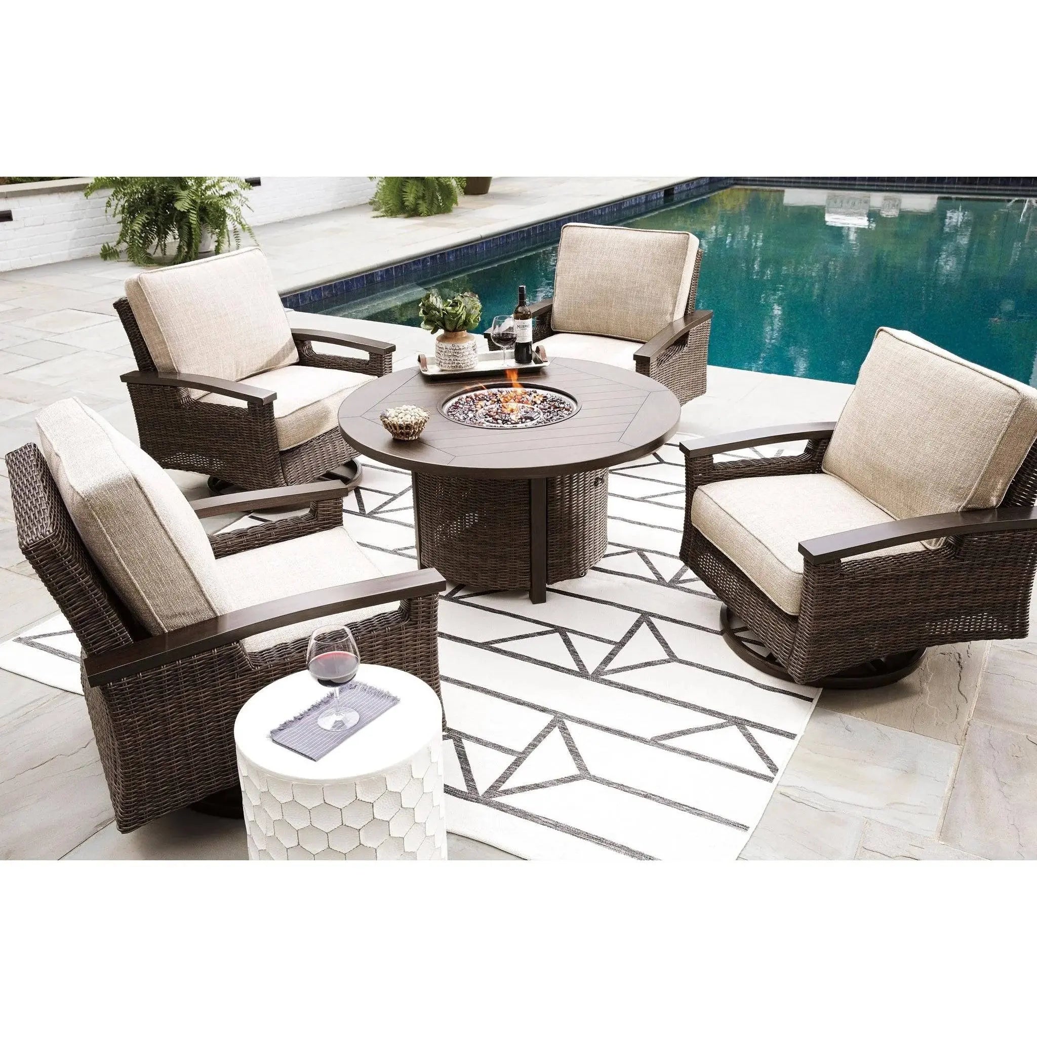 Bayfield 5 Piece Firepit Chat Group - WaterTrendsStore - 84877