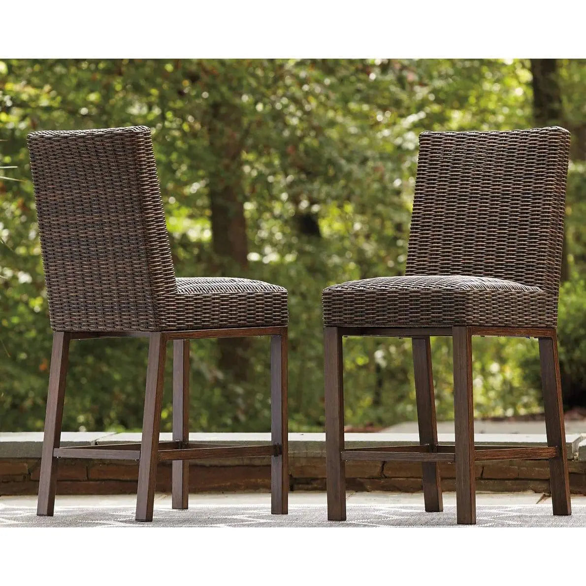 Bayfield 9 Piece Bar Height Fire Table Group - WaterTrendsStore - Coffee Weave - 84916