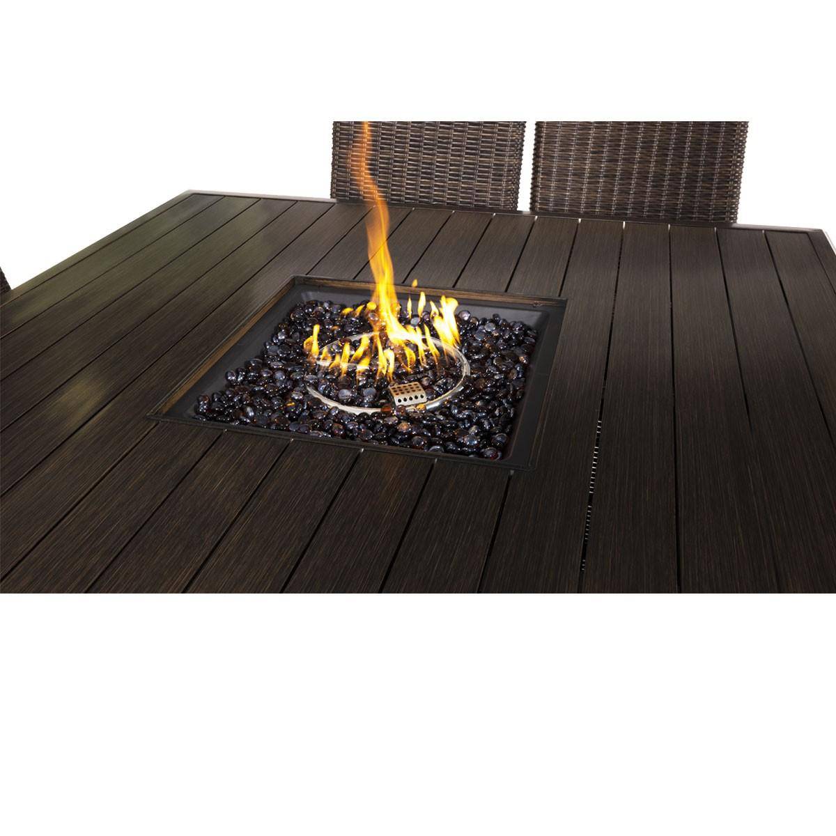 Bayfield 9 Piece Bar Height Fire Table Group - WaterTrendsStore - Coffee Weave - 84916