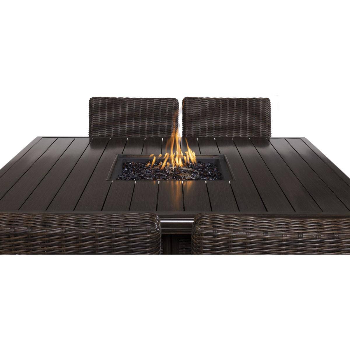 Bayfield 9 Piece Bar Height Fire Table Group - WaterTrendsStore - Coffee Weave - 84916