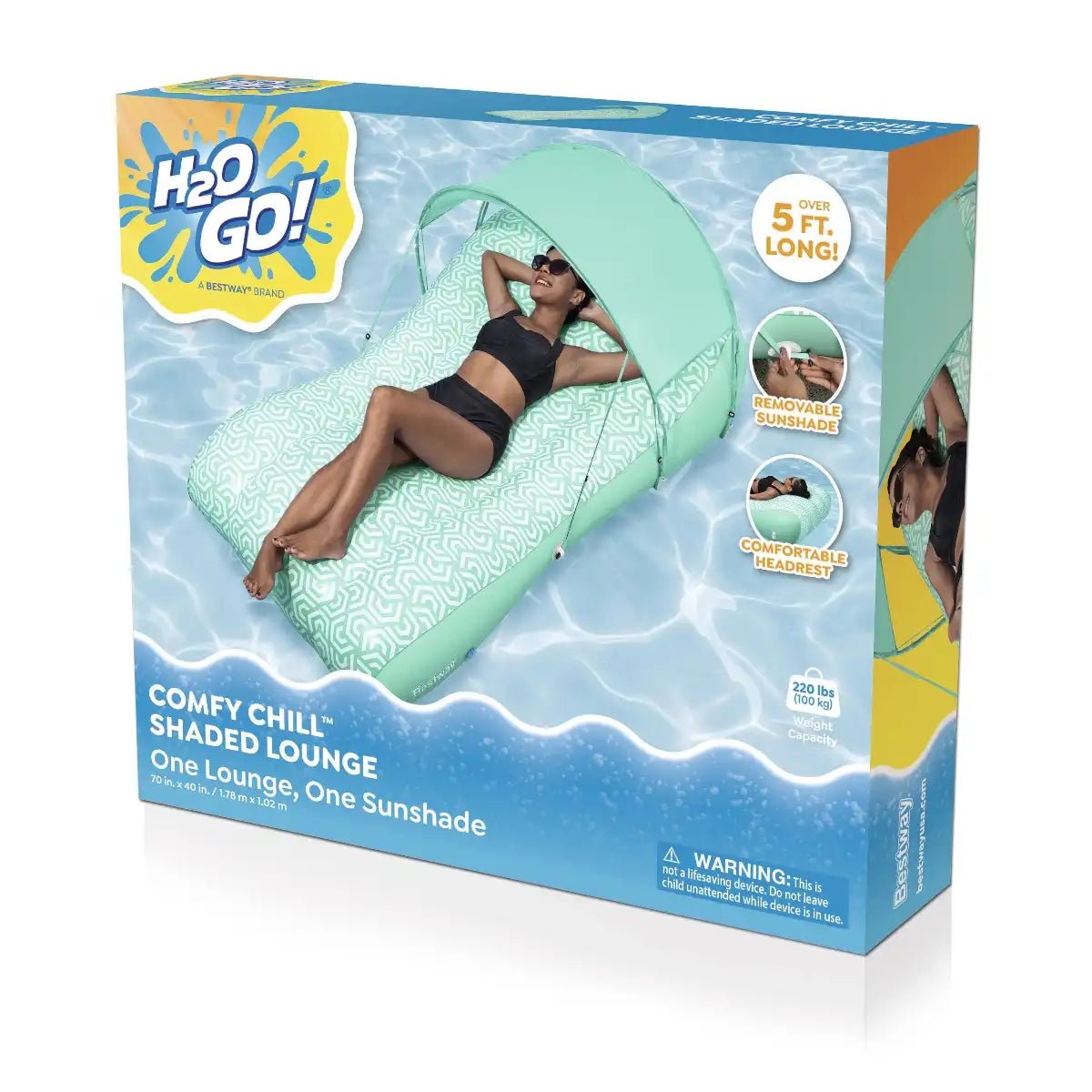 Comfy Chill Shaded Inflatable Lounge - WaterTrendsStore - 3148