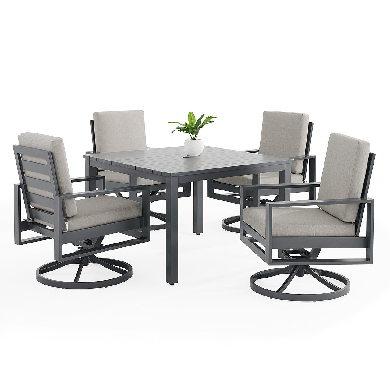 Newport Grey 5 Piece Dining Group - Spectrum Dove - WaterTrendsStore - 43404