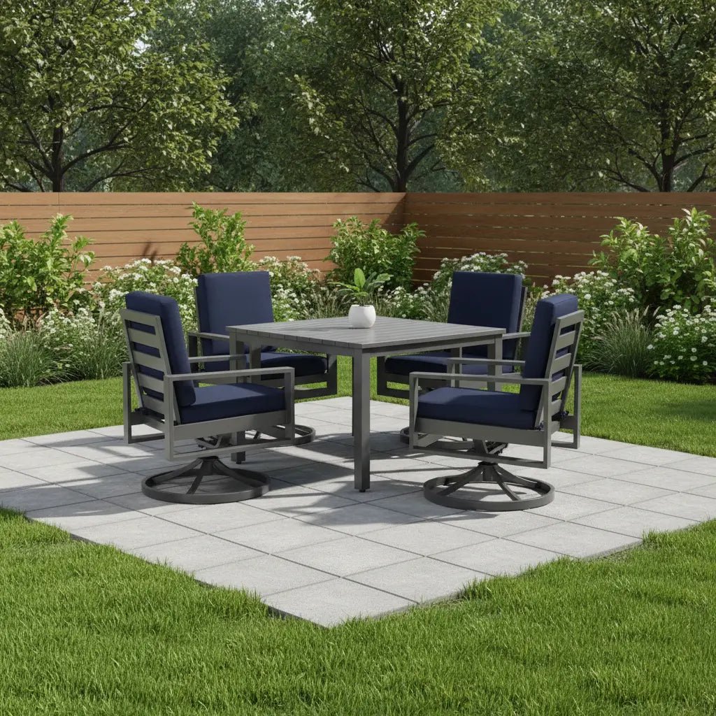 Newport Grey 5 Piece Dining Group - Spectrum Indigo - WaterTrendsStore - 43407