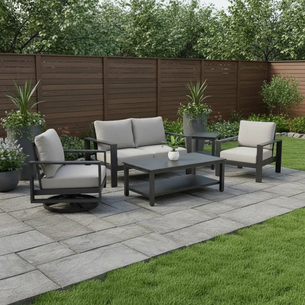 Newport Grey 5 Piece Loveseat Group - Spectrum Dove - WaterTrendsStore - 43392