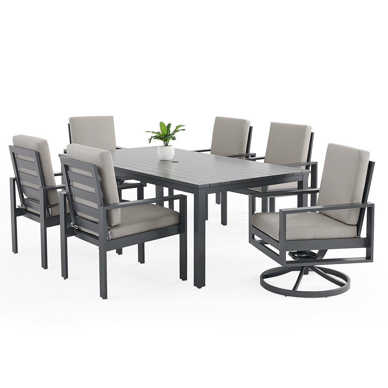 Newport Grey 7 Piece Dining Group - Spectrum Dove - WaterTrendsStore - 43405