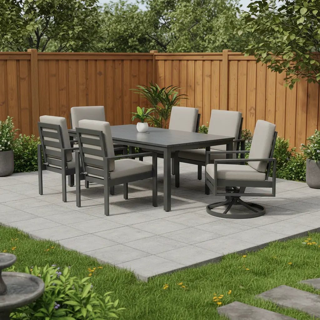 Newport Grey 7 Piece Dining Group - Spectrum Dove - WaterTrendsStore - 43405