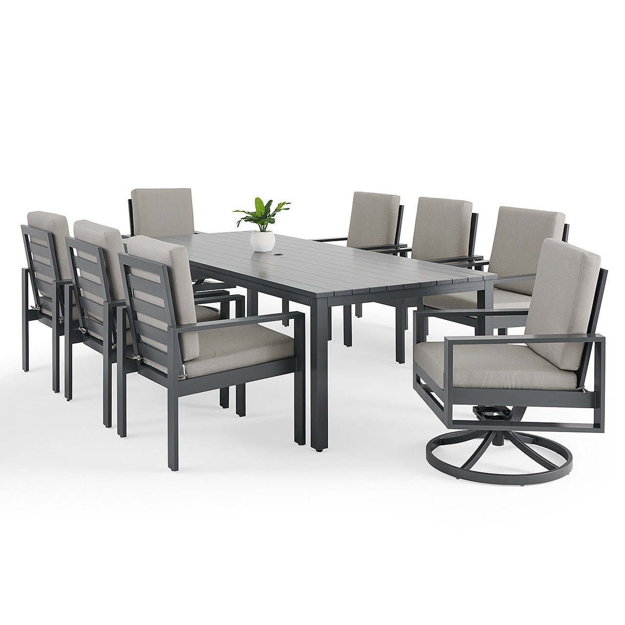 Newport Grey 9 Piece Dining Group - Spectrum Dove - WaterTrendsStore - 43406