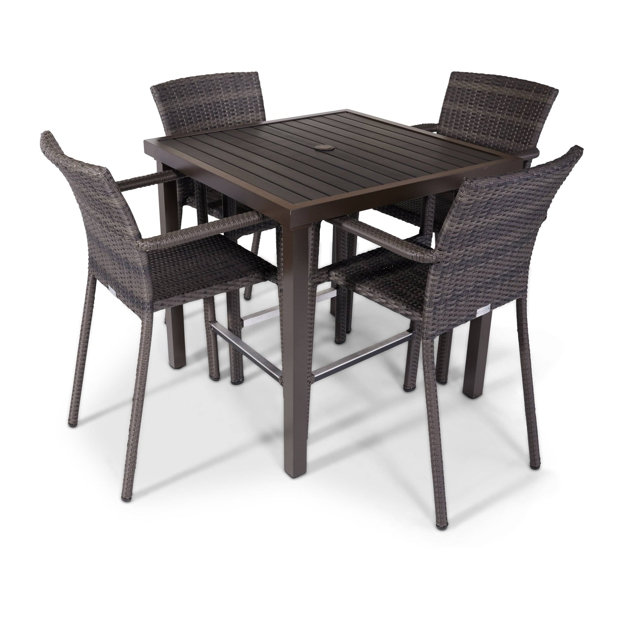 St. Kitts Woven 5 Piece Counter Height Group - Roasted Pecan - WaterTrendsStore - 85072