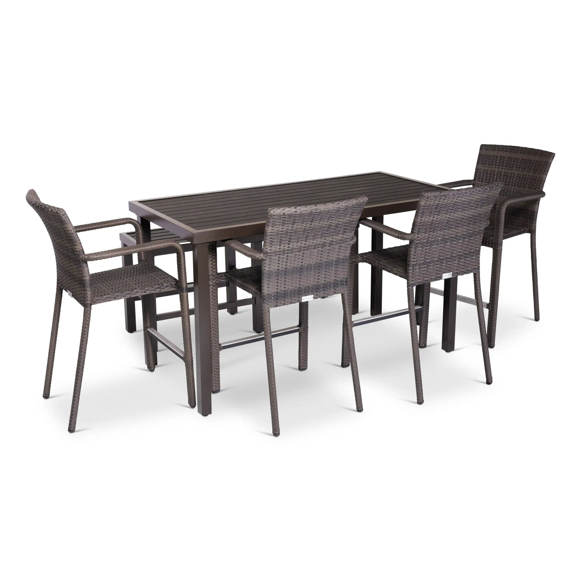 St. Kitts Woven 6 Piece Counter Height Group - Roasted Pecan - WaterTrendsStore - 85073