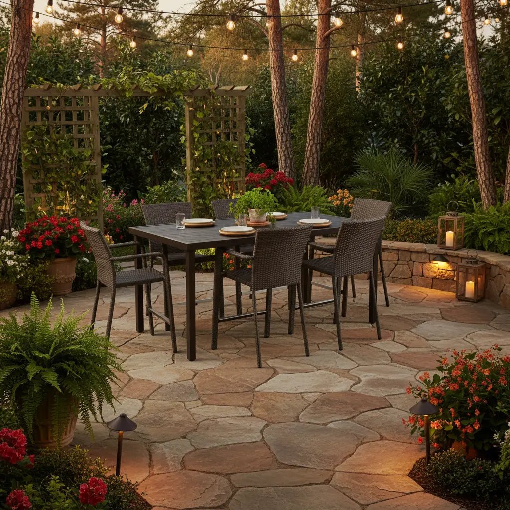 St. Kitts Woven 7 Piece Counter Height Group - Roasted Pecan - WaterTrendsStore - 85075