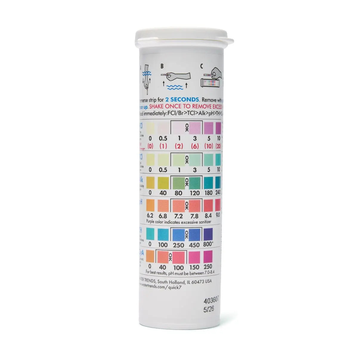 WATER TRENDS Quick 7 - in - 1 Test Strips (50 Pack) - WaterTrendsStore - 405