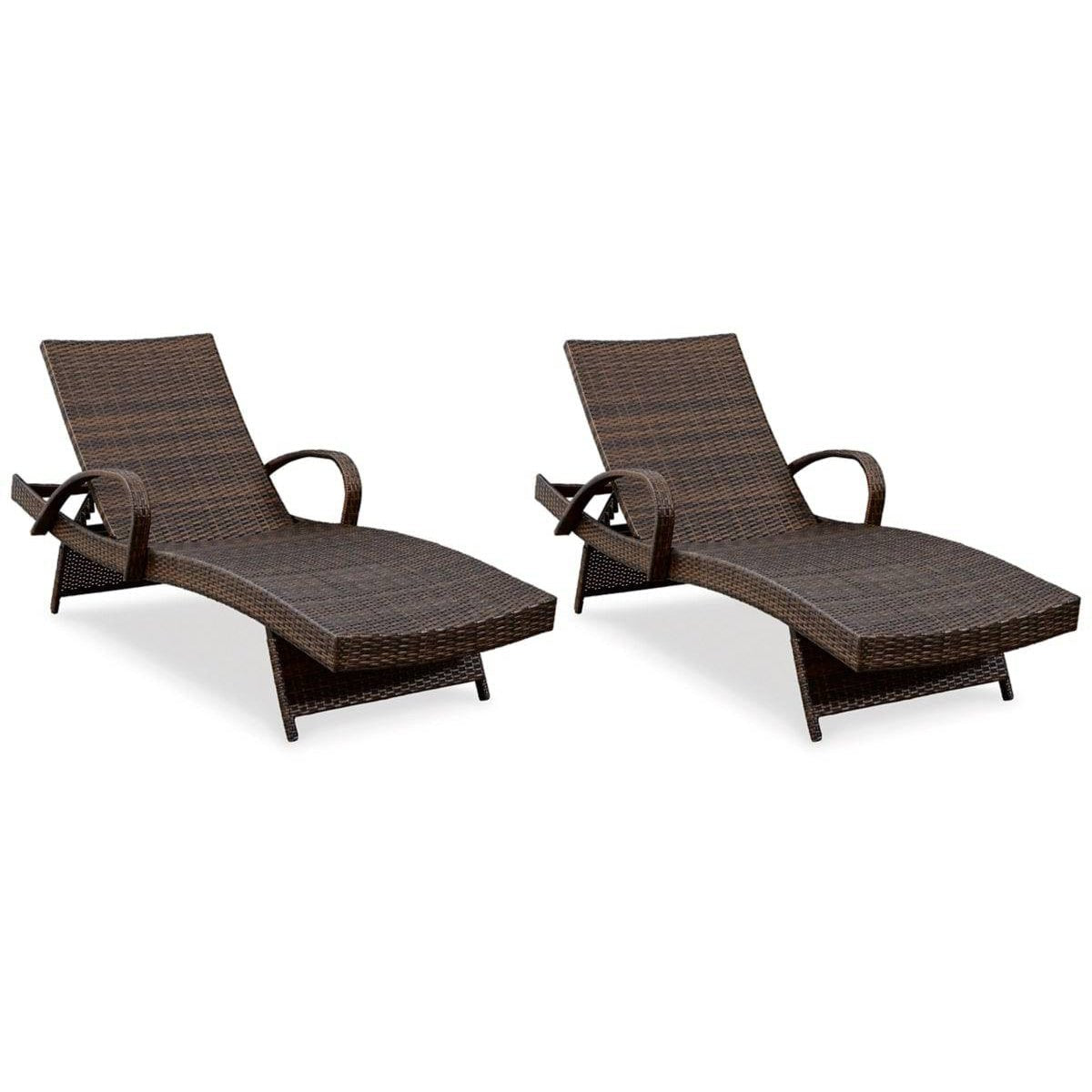 Waveland Woven Chaise Lounges (2 Pack) - WaterTrendsStore - Dark Brown - 32026